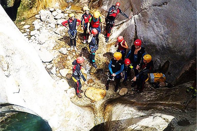 Aquatic canyoning near Benidorm. Estret de les Penyes Bollulla - Meeting Point at Restaurante la Cascada Casa Federico (10:00 Start)