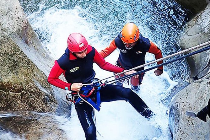 Aquatic canyoning near Benidorm. Estret de les Penyes Bollulla - How the Guides Keep You Moving (Omar and José Get Mentioned)