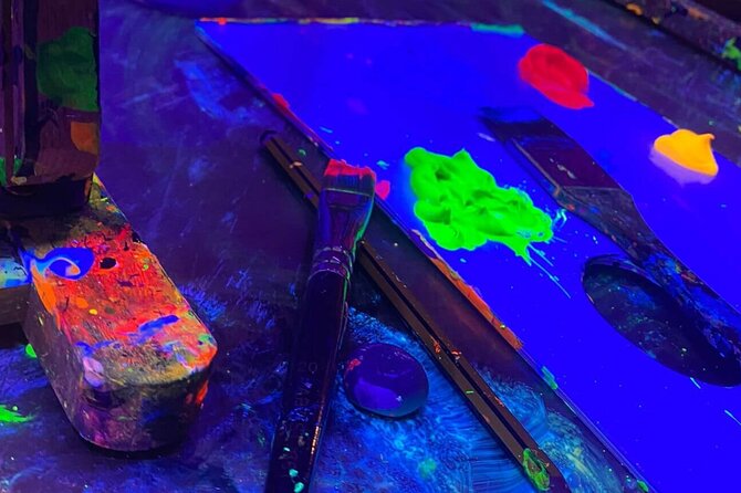 Paint a neon fluorescent picture while drinking unlimited wine - Price and value: what $53.36 buys you in real terms