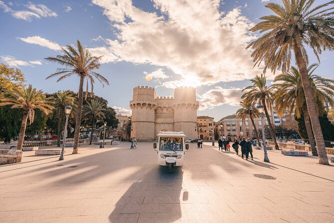 Valencia by Tuk Tuk i: Private tour 1 or 2 hours explore the city - Modernist details near local-life facades