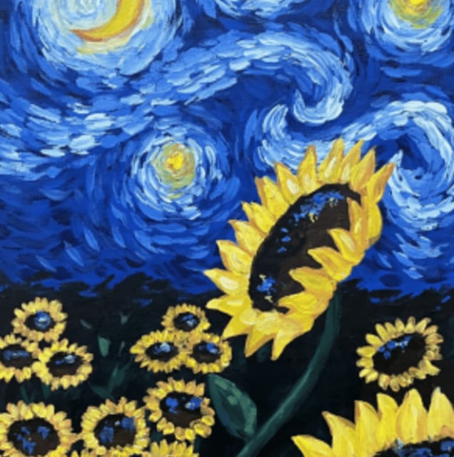 Valencia: Wine Gogh Glow Academy Paint and Sip Classes - What You Create: Acrylic Painting on a Pre-Stretched Canvas
